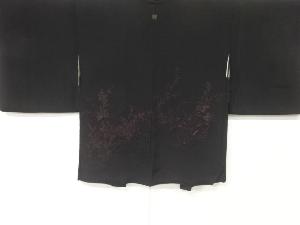 漆 草葉模様織り出し 一つ紋 絵羽織